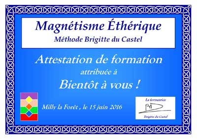 Diplome de Magnétiseur Méthode du Castel